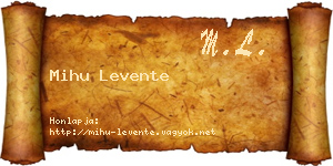 Mihu Levente névjegykártya