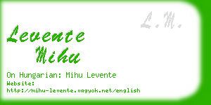 levente mihu business card